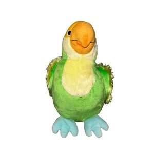 Webkinz Ganz Plush Green Parrot Bird Stuffed Animal Toy Orange Beak Blue Feet